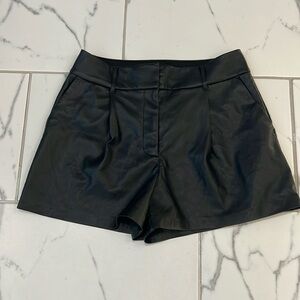 Express black faux leather shorts. Size 10